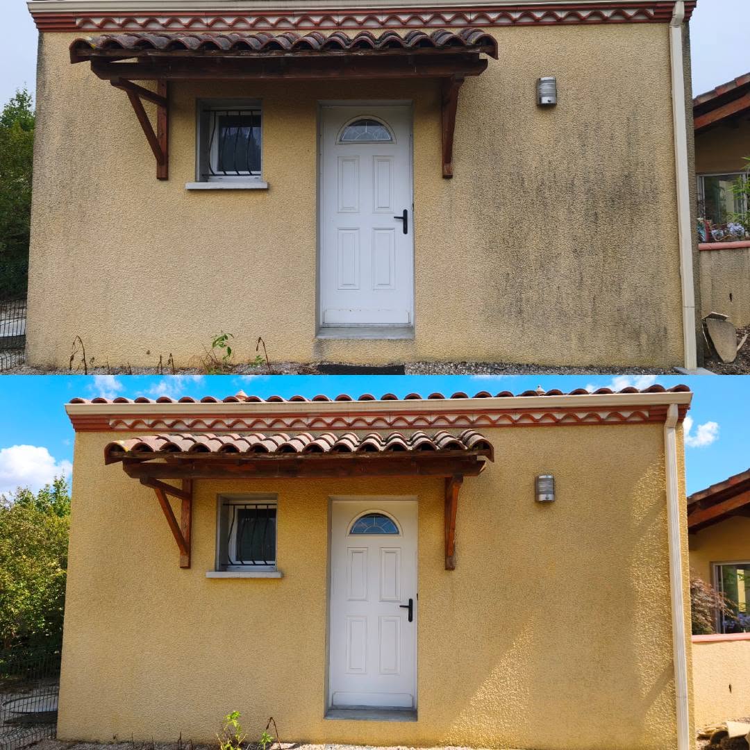 façade maison avant - après nettoyage à la vapeur