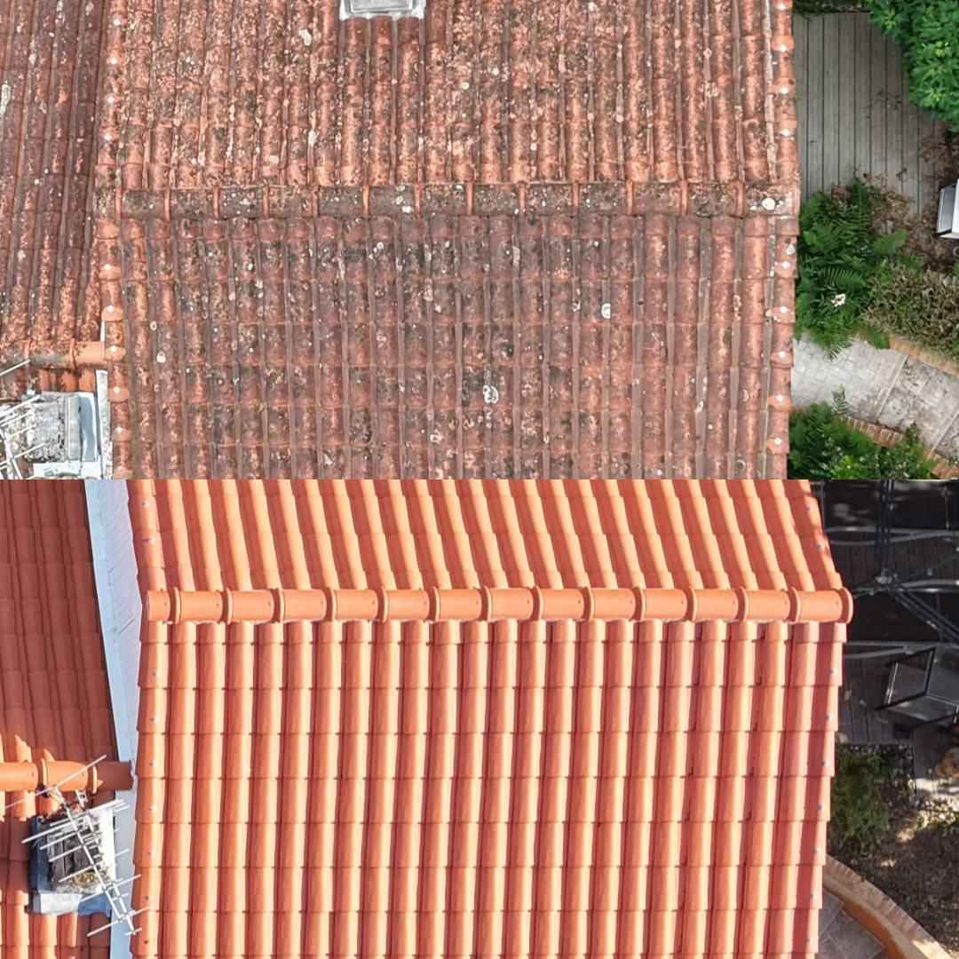 toiture maison étage avant _ après nettoyage